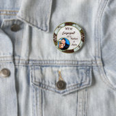 フォトボタンハワイアンブルーフラワー 缶バッジ (インサイチュ)