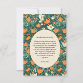 フォトボホシックレトロカラフルフローラ結婚ズ サンキューカード (裏面)