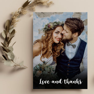 フォトボホシックレトロカラフルフローラ結婚ズ サンキューカード