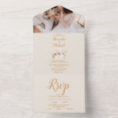 フォトボホパンパスグラス結婚フローラ救ズ オールインワン招待状 (内側)