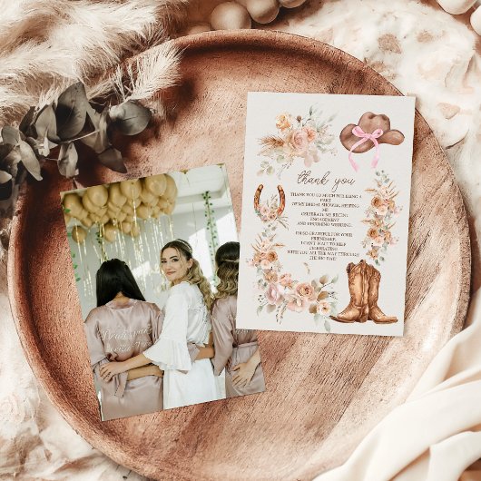 フォトボホフローラウェスタンブライダルシャワー サンキューカード