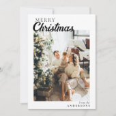 フォトボホミニマリストモダンメリークリスマス シーズンカード (正面)