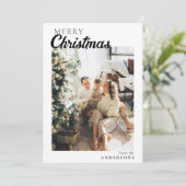 フォトボホミニマリストモダンメリークリスマス シーズンカード (スタンド正面)