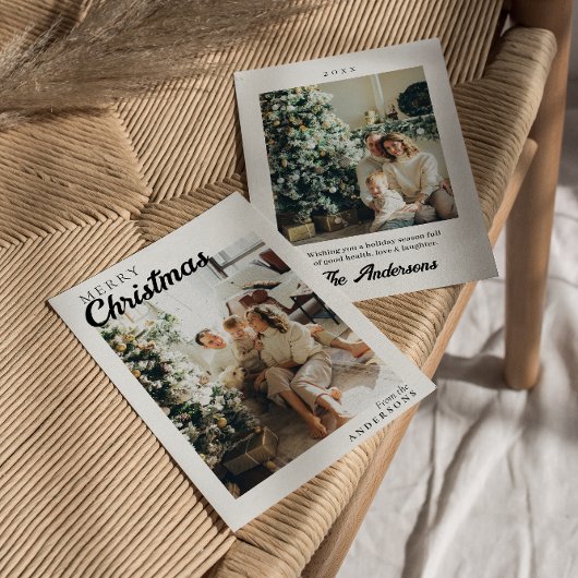 フォトボホミニマリストモダンメリークリスマス シーズンカード