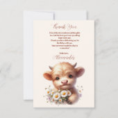 フォトボホーホーホーリーカウハイランド牛1歳の誕生日 サンキューカード (正面)