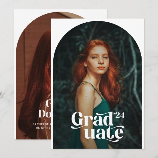 フォトボホ2名の卒業発表 招待状 (正面/裏面)