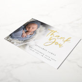 フォトボーイありがとうお誕生発表フォイルカード 箔招待状 (回転した状態)