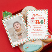 フォトボーイクリスマス1st誕生日パーティー 招待状