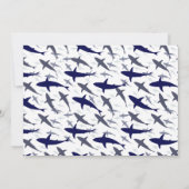 フォトボーイ誕生日パーティー付きブルーシャークパターン 招待状 (裏面)