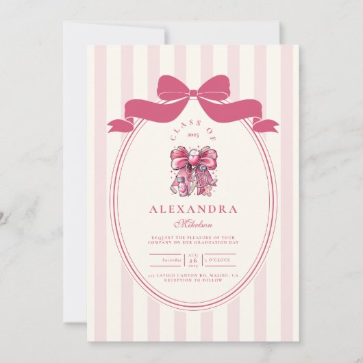 フォトボーエレガントコケット看護学校卒業生 招待状 (正面)