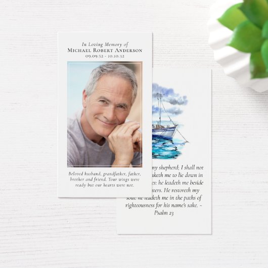 フォトボート海記念祈りの言葉カード (デスク)