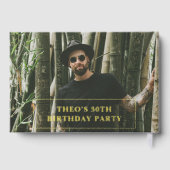 フォトボールドレトロブラック誕生日 ゲストブック (裏面)