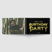 フォトボールドレトロブラック誕生日 ゲストブック (全面)