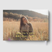 フォトボールドレトロブラック誕生日 ゲストブック (裏面)