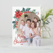 フォトポイエレガントンセチアフローラアーチクリスマス シーズンカード (スタンド正面)