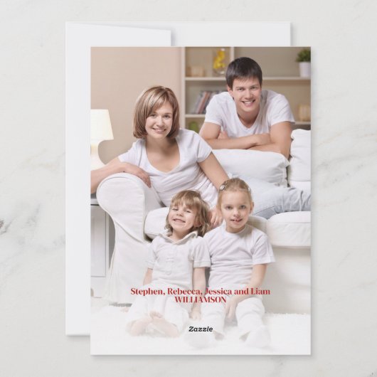 フォトポイエレガントンセチアフローラアーチクリスマス シーズンカード (裏面)