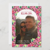 フォトポインセチアのクリスマスウェディング日付を保存 セーブザデート (正面)