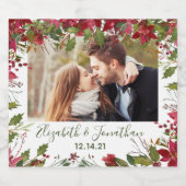 フォトポインセティシアクリスマスフローラグリーナリーシャンパ スパークリングワインラベル (シングルラベル)