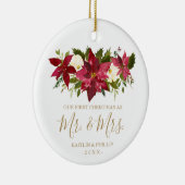 フォトポインセテエレガントィア新初めてのクリスマス セラミックオーナメント (右)
