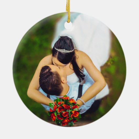 フォトポインセテエレガントィア新初めてのクリスマス セラミックオーナメント (裏面)