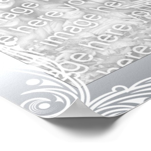 フォトポスターイメージシルバーのフレーム ポスター (角)