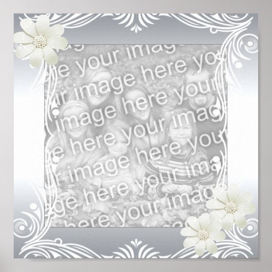 フォトポスターイメージシルバーのフレーム ポスター (正面)
