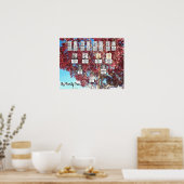 フォトポスター付き赤い葉のフォトファミリーツリー ポスター (キッチン)