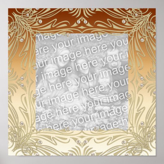 フォトポスター画像のフレームCoffee金ゴールド ポスター (正面)