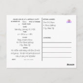 フォトポストカード付き誕生日パーティー招待状 ポストカード (裏面)