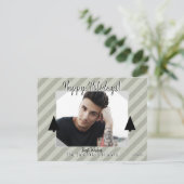 フォトポストカード(背景ストライプ付き) ポストカード (スタンド正面)