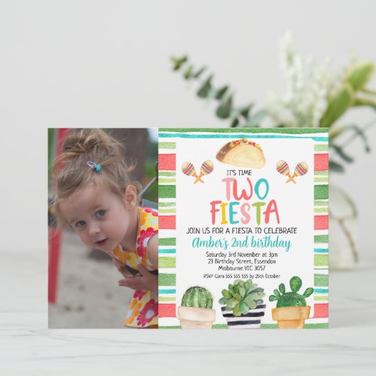 フォトポッテサボタイム2フィエスタ誕生日 招待状 (スタンド正面)