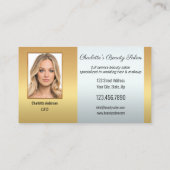 フォトポートフォリオ美しいサロンシルバー金ゴールド 名刺 (裏面)