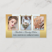 フォトポートフォリオ美しいサロンシルバー金ゴールド 名刺 (正面)