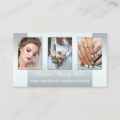 フォトポートフォリオ美しいサロンプロフェッショナルシルバー 名刺 (正面)