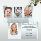 フォトポートフォリオ美しいサロンプロフェッショナルシルバー 名刺