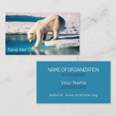 フォトポーラベアブルーホワイトインスピレーション自然 名刺 (正面/裏面)