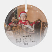 フォトマイモダン初めてのクリスマスガラスオーナメント ガラスオーナメント (正面)