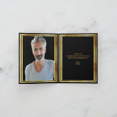 フォトマイルストーンの誕生日ありがとう黒い金ゴールド サンキューカード (内部)