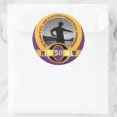 フォトマイルストーン誕生日50th紫金ゴールドブラック ラウンドシール (バッグ)