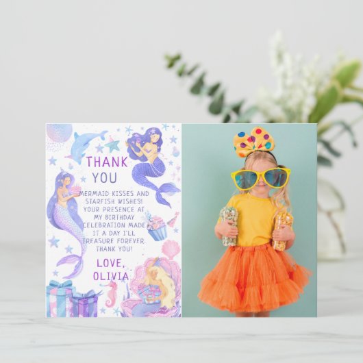 フォトマイルドマーメイドオールエイジズ誕生日 サンキューカード (スタンド正面)