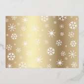 フォトマイ初めてのクリスマスベビー雪実在片金ゴールド 箔シーズンカード (裏面)