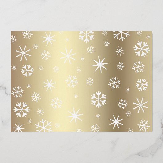 フォトマイ初めてのクリスマスベビー雪実在片金ゴールド 箔シーズンカード (裏面)