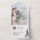 フォトマウンテンモダンフォレストQRコードRSVP結婚's オールインワン招待状 (内側)