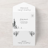 フォトマウンテンモダンフォレストQRコードRSVP結婚's オールインワン招待状 (外側)