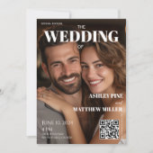 フォトマガジンカバー新聞ユニークの結婚記事 招待状 (正面)