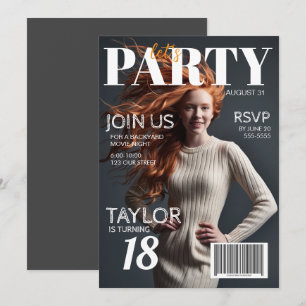 フォトマガジンスタイル18誕生日招待状 招待状