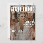 フォトマガモダンジンカバーブライダルシャワー 招待状 (正面)