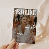 フォトマガモダンジンカバーブライダルシャワー 招待状