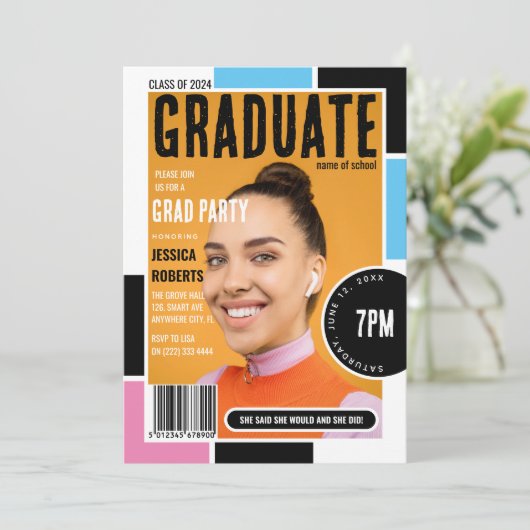 フォトマガモダンジン卒業パーティーの表紙 招待状 (スタンド正面)