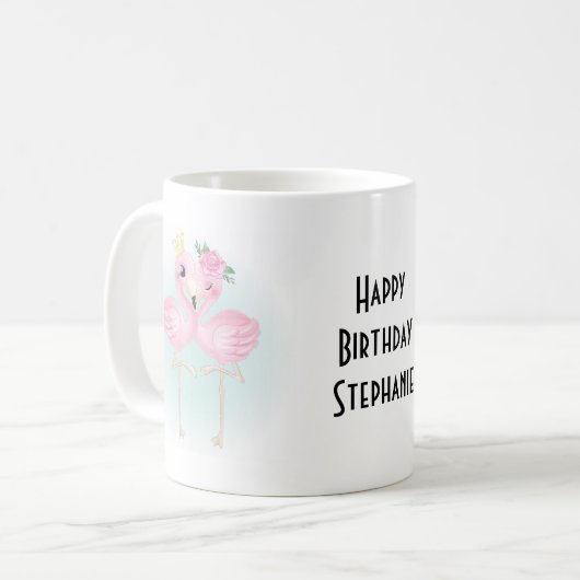 フォトマグカップ文字 子供へ |フラミンゴスアート コーヒーマグカップ (正面左)